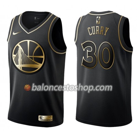 Camiseta Hombre NBA Golden State Warriors Stephen Curry 30 Nike Negro Golden Edition Swingman
